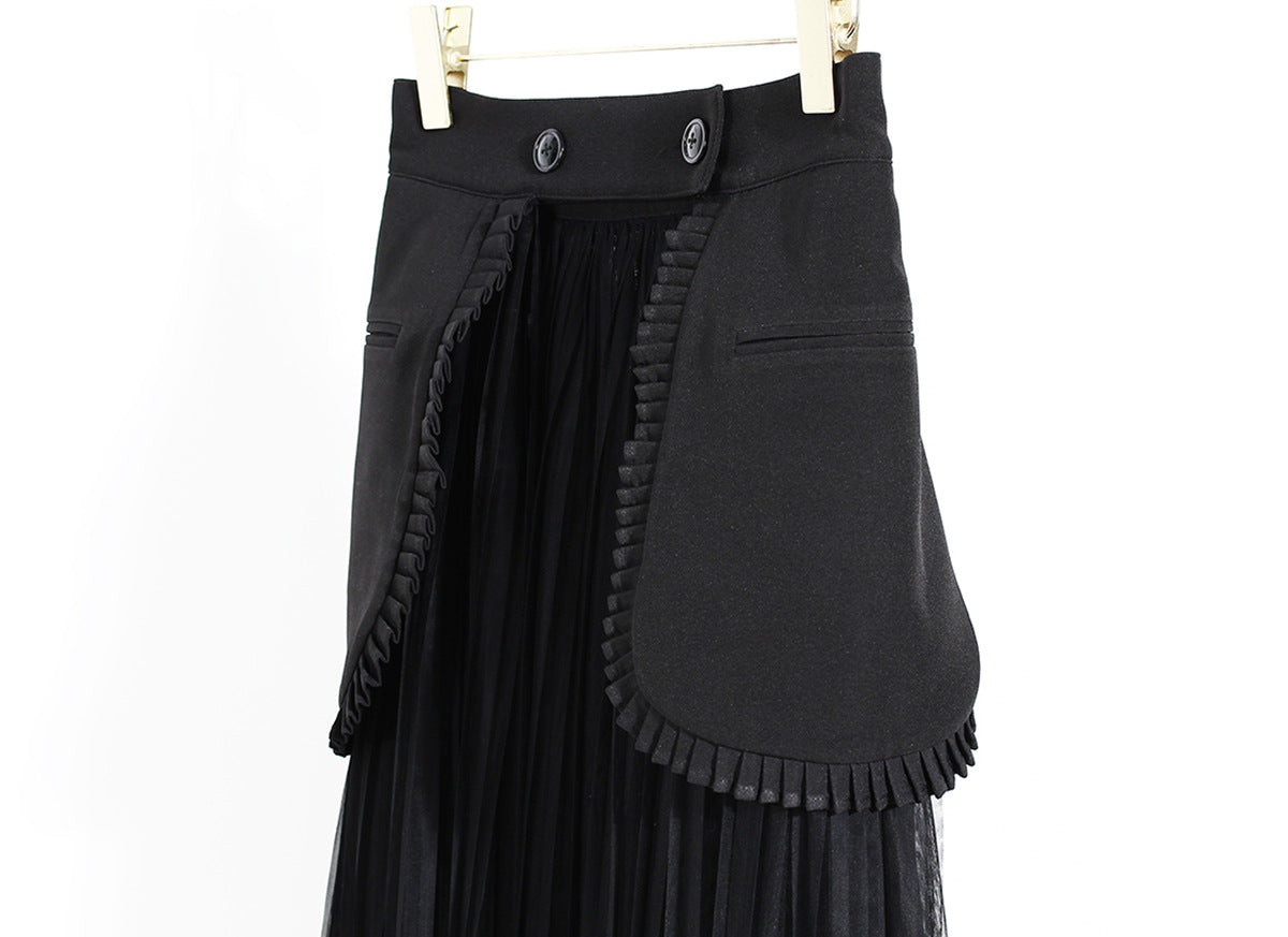 Black Blazer Overcoat and Designed Tulle Skirts