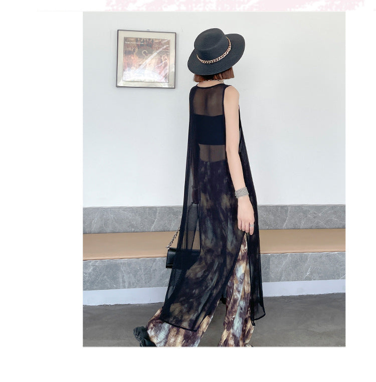 Black See Through Summer Sleeveless Vest Dresses