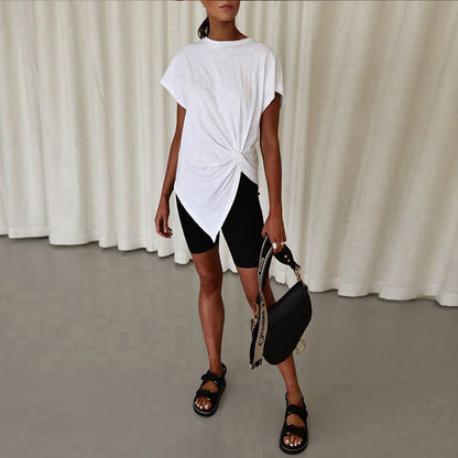 Simple Designed Irregular Women Summer T Shirts