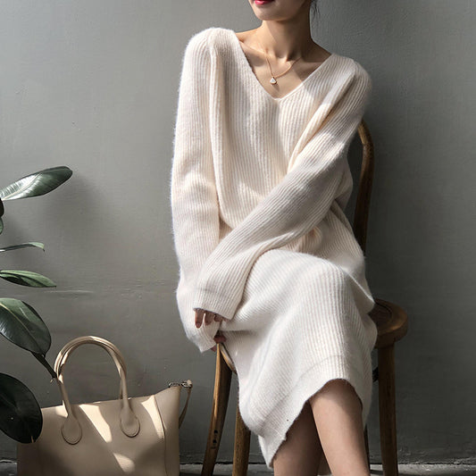 Casual Knitted Knee Dresses for Women