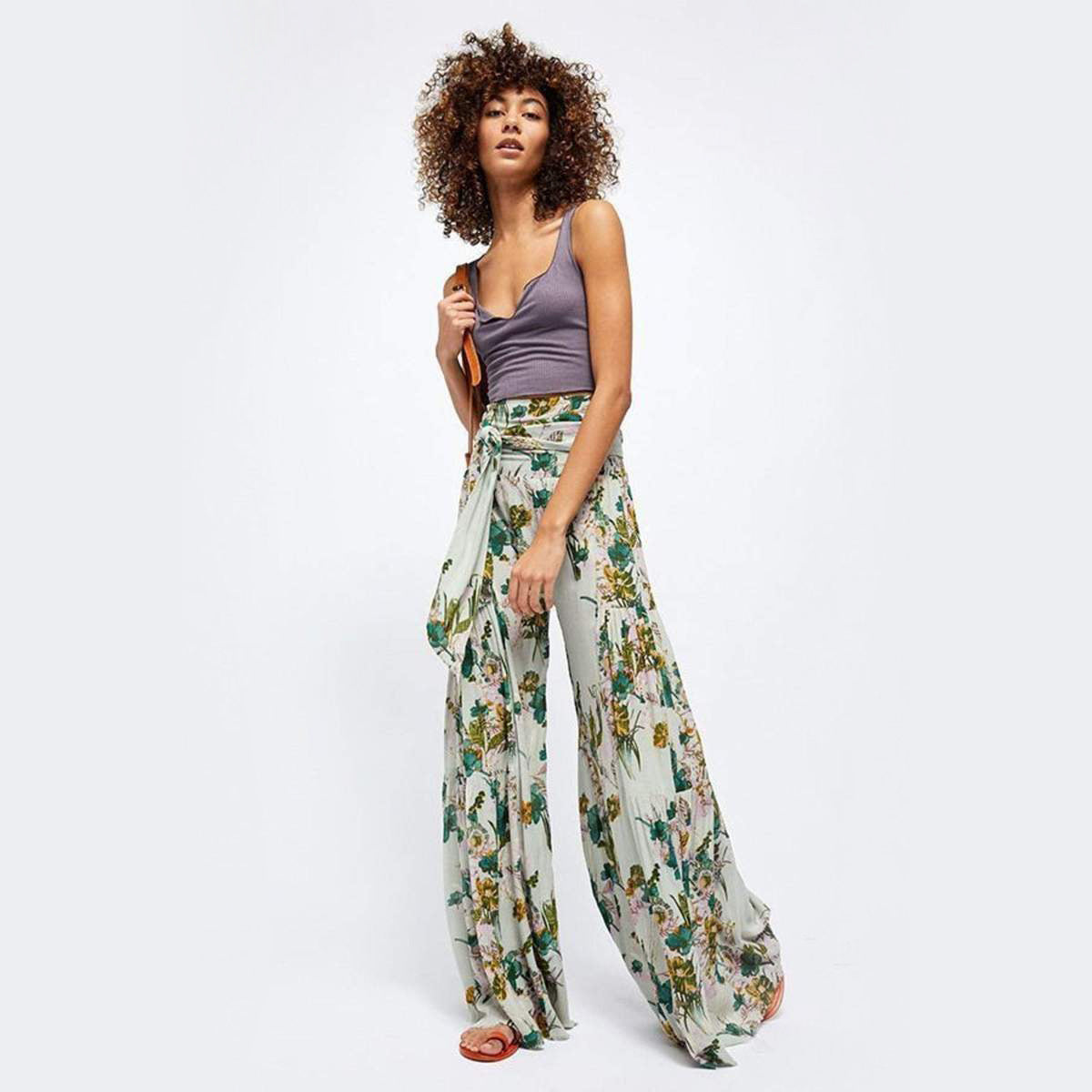 Casual Dyed Trumpet Pants for Women