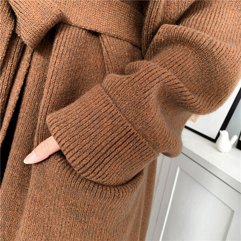 Women Romper Style Knitted Woolen Cardigan Overcoat
