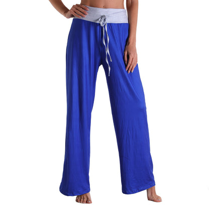 Casual Bandage Solid Loose Homewear Pajamas Pants