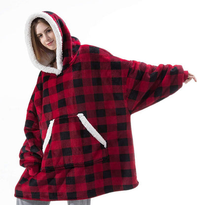 Wearable Fleece Hoodies Sleepwear for Watching TV