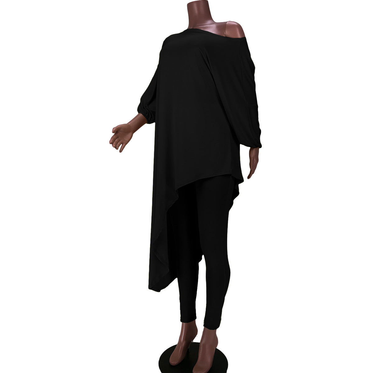 One Shoulder Irregular Bat Sleeves Tops&pants Suits