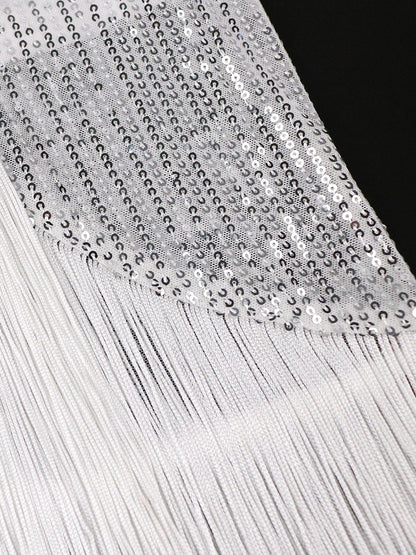 Sexy Elastic Sequin Tassels Plus Sizes Party Dresses