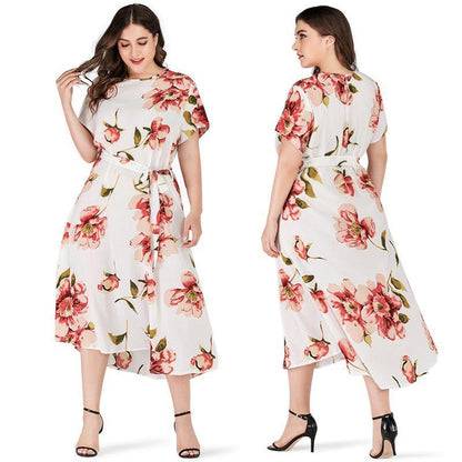Plus Sizes Short Sleeves Long Dresses-STYLEGOING