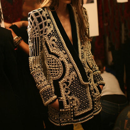 Vintage Designed Long Blazer Coats for Women
