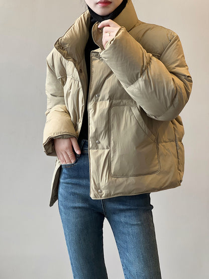 Winter Stand Collar Warm Cotton Short Coats for Women