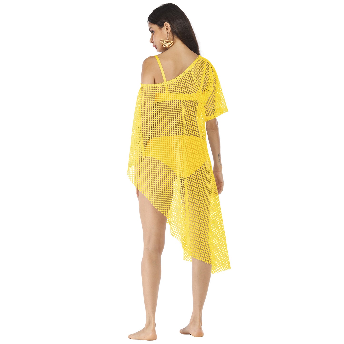 Irregular Off The Shoulder See Through Summer Beach Cover Ups