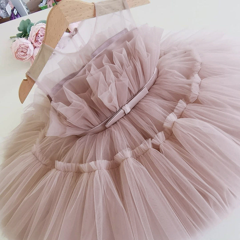 Cute Bow Sleeveless Princess Party Dresses