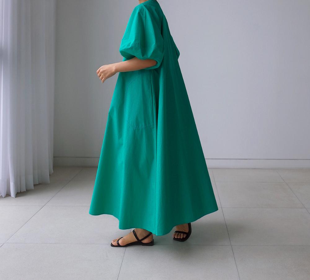 Loose Cozy Puff Sleeves Long Dresses-STYLEGOING