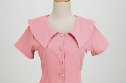 Vintage Short Sleeves A Line Dresses