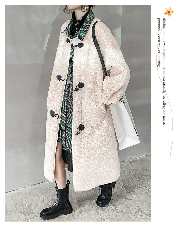 Winter Women Plus Sizes Sherpa Long Overcoat