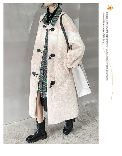 Winter Women Plus Sizes Sherpa Long Overcoat