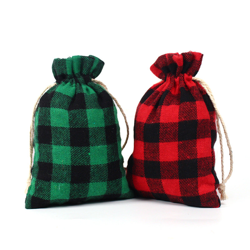 Red&Green Cotton Christmas Gift Bags 50pcs/Set