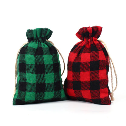 Red&Green Cotton Christmas Gift Bags 50pcs/Set