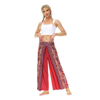 Casual Floral Print Women Yoga Loose Pants