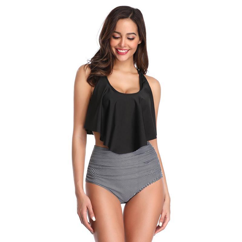 Ruffuled High Waist Conserved Bikini-STYLEGOING