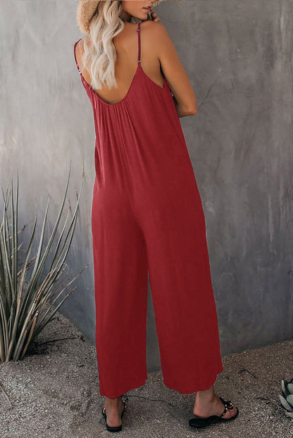 Leisure Summer Leopard Pocket Jumpsuits-STYLEGOING