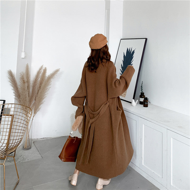 Women Romper Style Knitted Woolen Cardigan Overcoat
