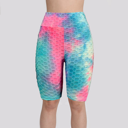 Women Dyed Sports Yoga Five Cents Pants