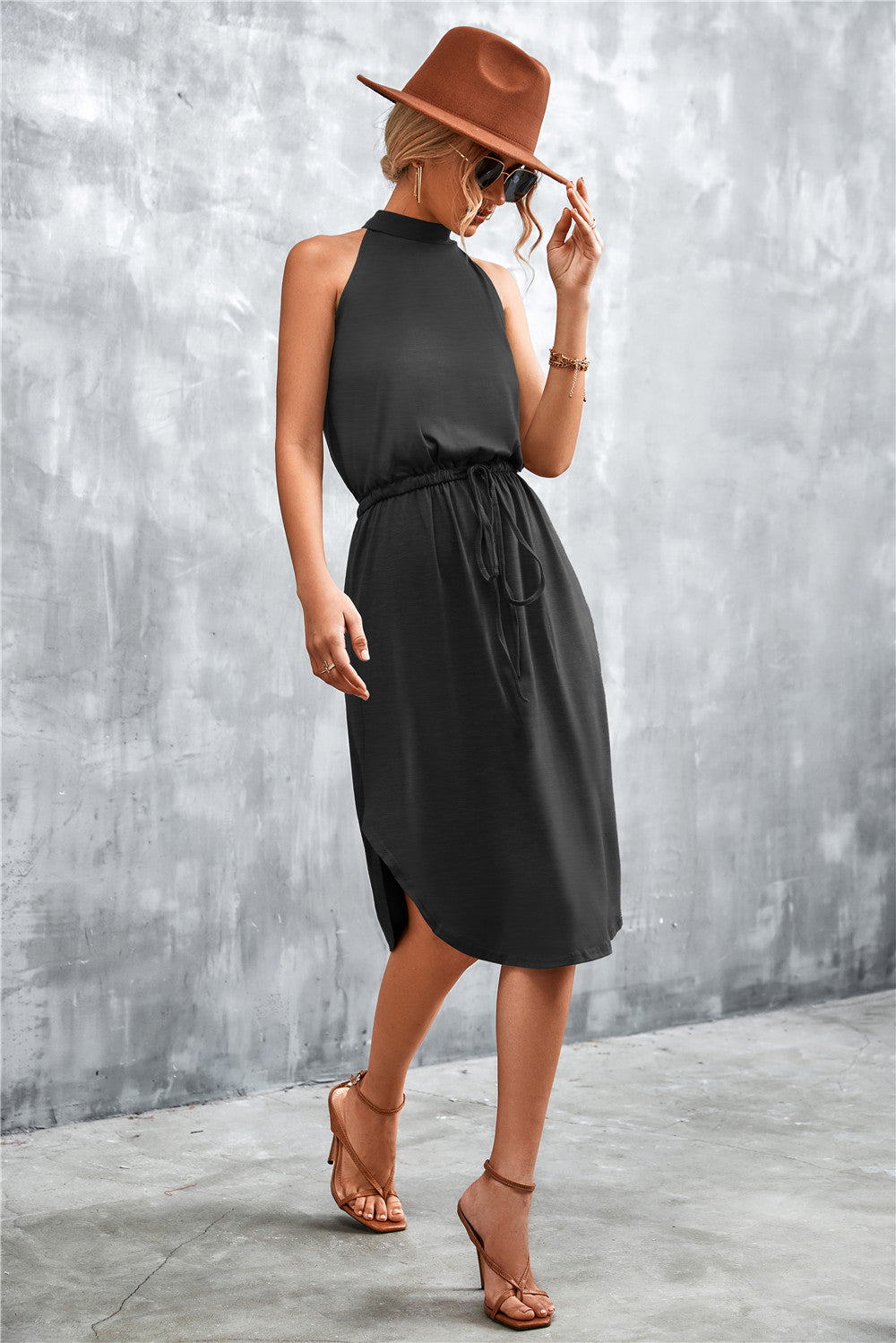 Casual Backless Halter Summer Daily Dresses