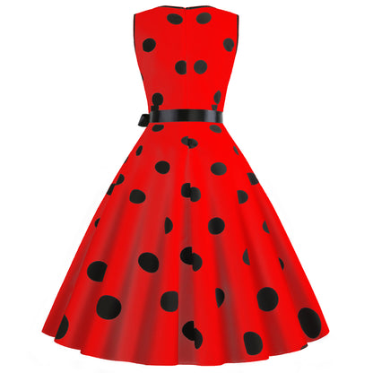 Summer Sleeveless Polka Dot Dresses