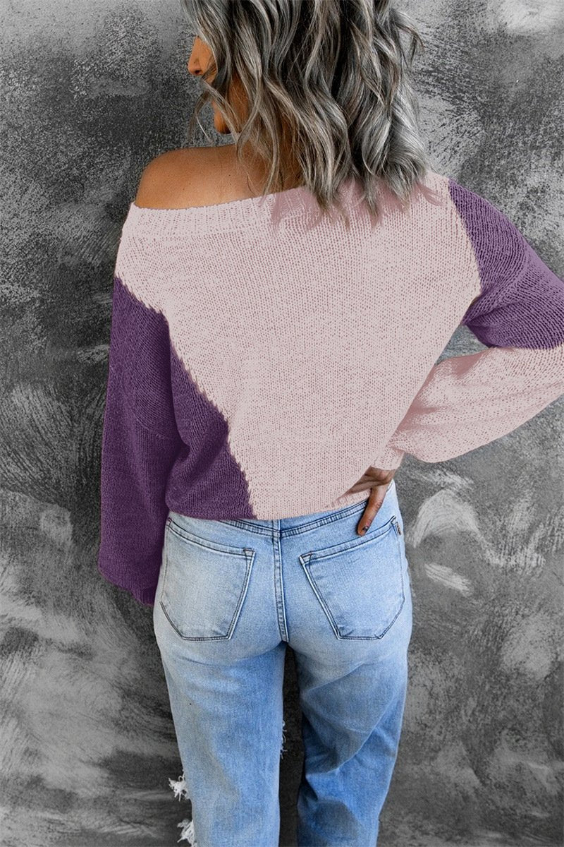 Women Knitting Irregular One Shoulder Sweaters-STYLEGOING