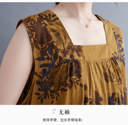 Casual Summer Linen Plus Sizes Sleeveless Dresses