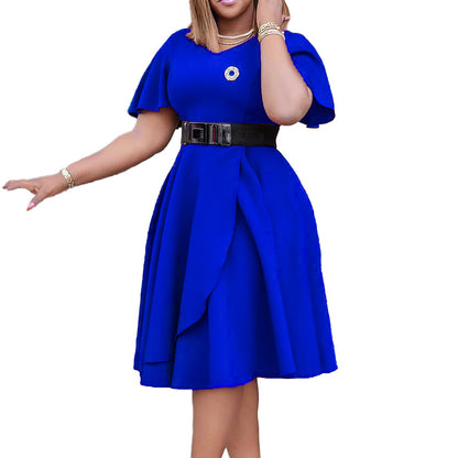 Women Plus Sizes Dresses with Belt