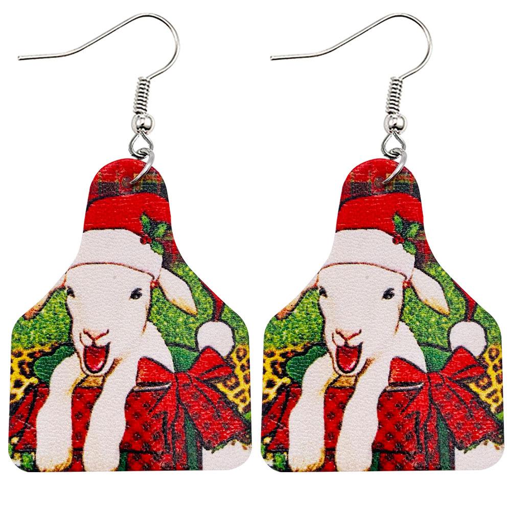 Christmas Vintage Animal Print Earrings 2 Sets