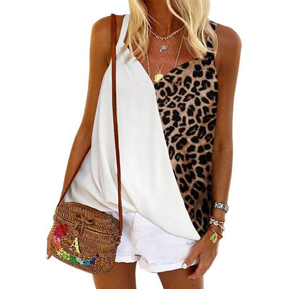 Sexy Contrast Leopard Summer Women Crop Tops