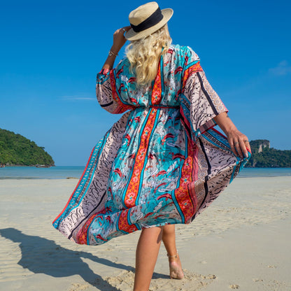 Fashion Floral Print Summer Kimono Beachwear Cover Ups