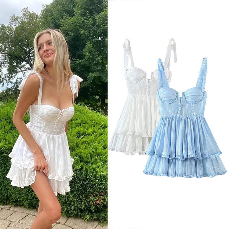 Sweety Summer Cake Style Backless Mini Dresses