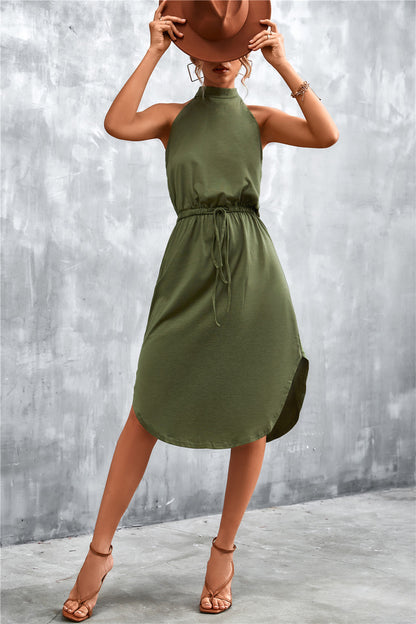 Casual Backless Halter Summer Daily Dresses