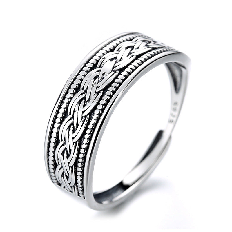 Vintage Twist Design Punk Style Silver Rings
