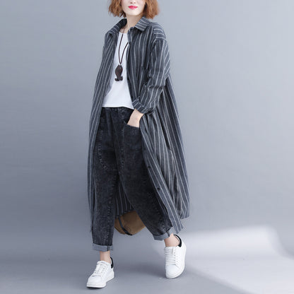 Linen Women Plus Sizes Long Shirts