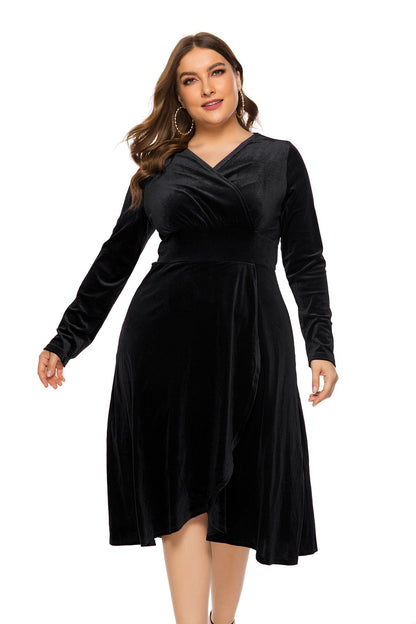 Long Sleeves Women Plus Sizes Fall Dresses-STYLEGOING