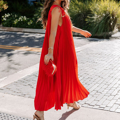 Casual One Shoulder Sleeveless Summer Long Dresses