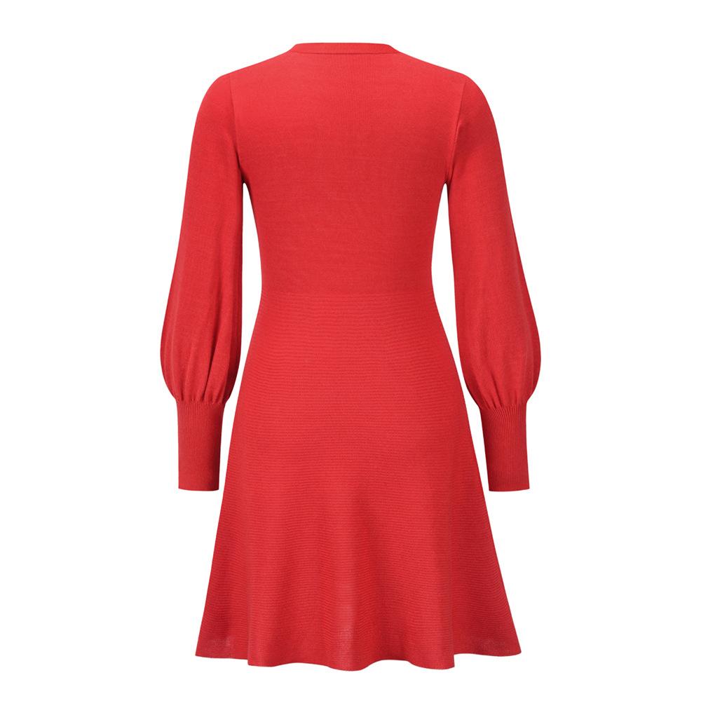 Women Plus Sizes Knitting Winter Dresses-STYLEGOING