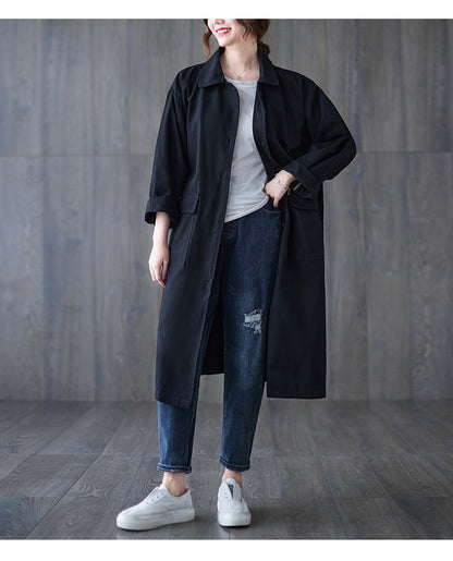 Fall Plus Sizes Long Loose Coats for Women