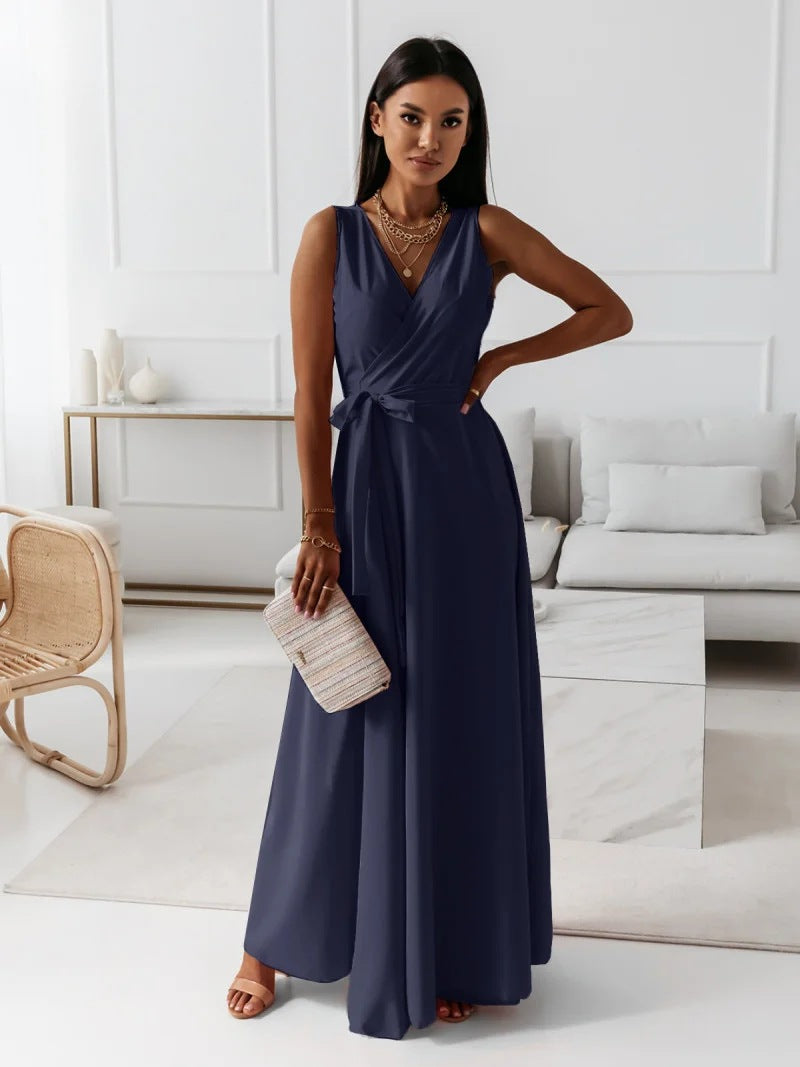 Simple Design V Neck Long Evening Party Dresses