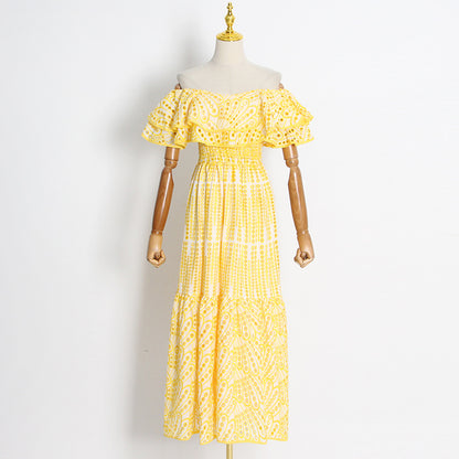 Sexy Off The Shoulder Ruffled Long Dresses