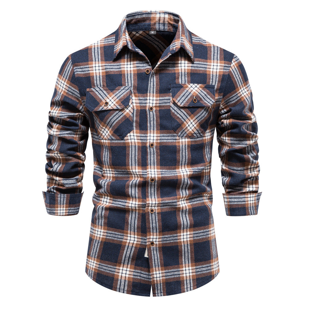 Fall Plaid Long Sleeves Shirts for Men