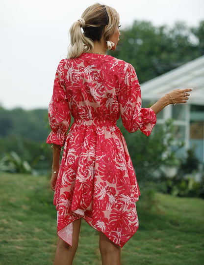 Women Summer Half Sleeves Mini Dresses-STYLEGOING