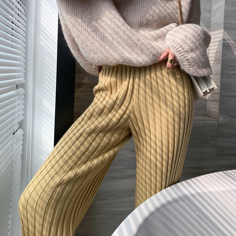 Fashion High Waist Knitting Winter Pants