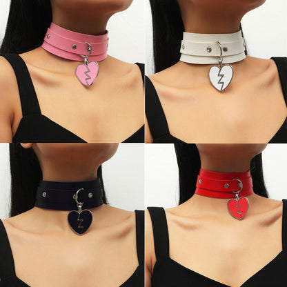 Sweetheart Design PU Leather Clavicle Chain