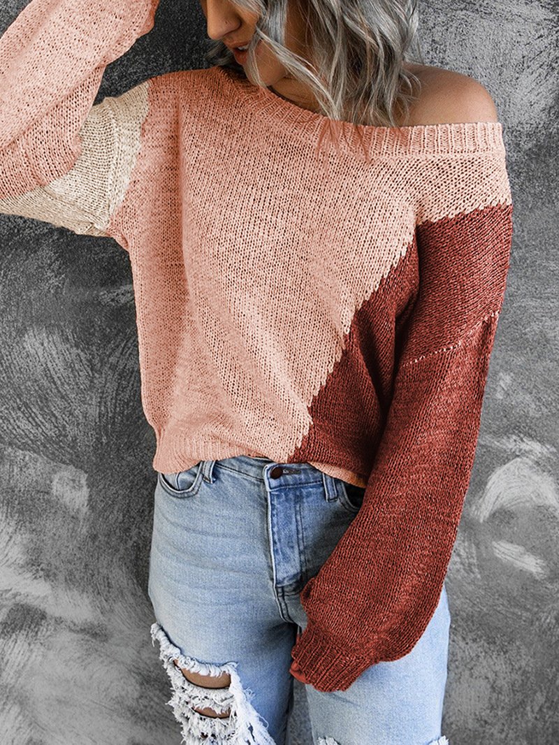 Women Knitting Irregular One Shoulder Sweaters-STYLEGOING