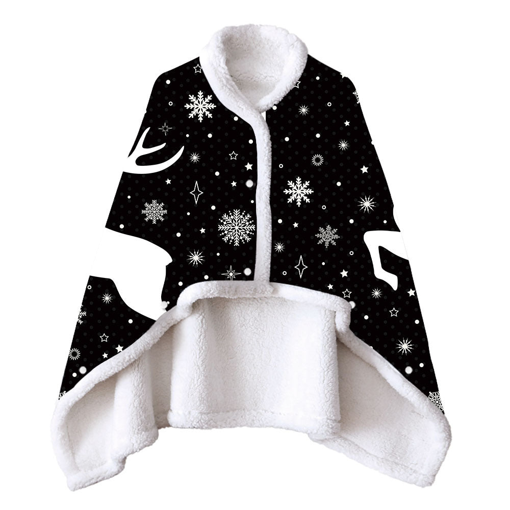2 In 1 Warm Soft Throw Blanket for Christmas